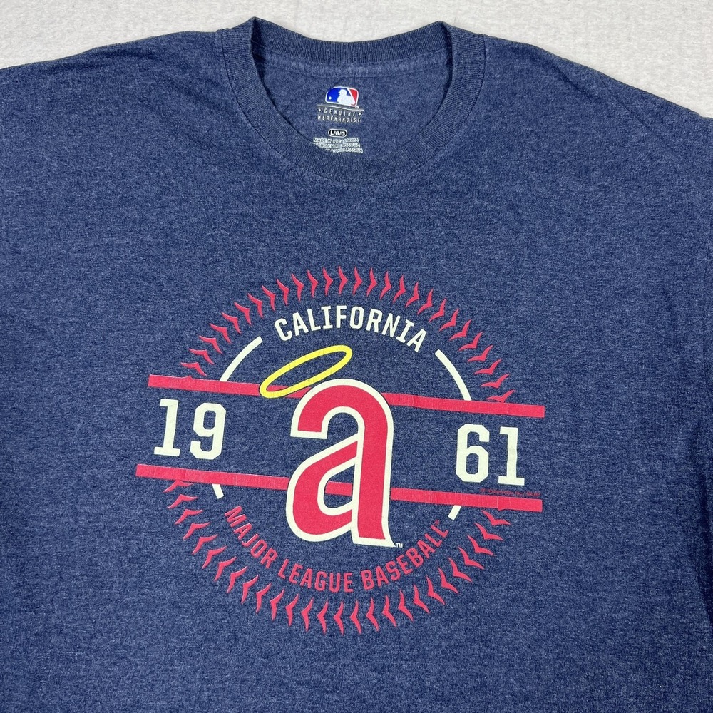 California Angels‎ Shirt Mens Large Blue MLB Genuine Merchandise 1961 Graphic